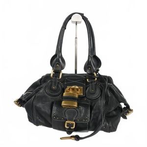 Chloe Paddington Mini Leather Handbag Padlock Black